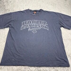 Vintage 1996 Harley-Davidson Striped Graphic Tee Single Stitch Bend Oregon